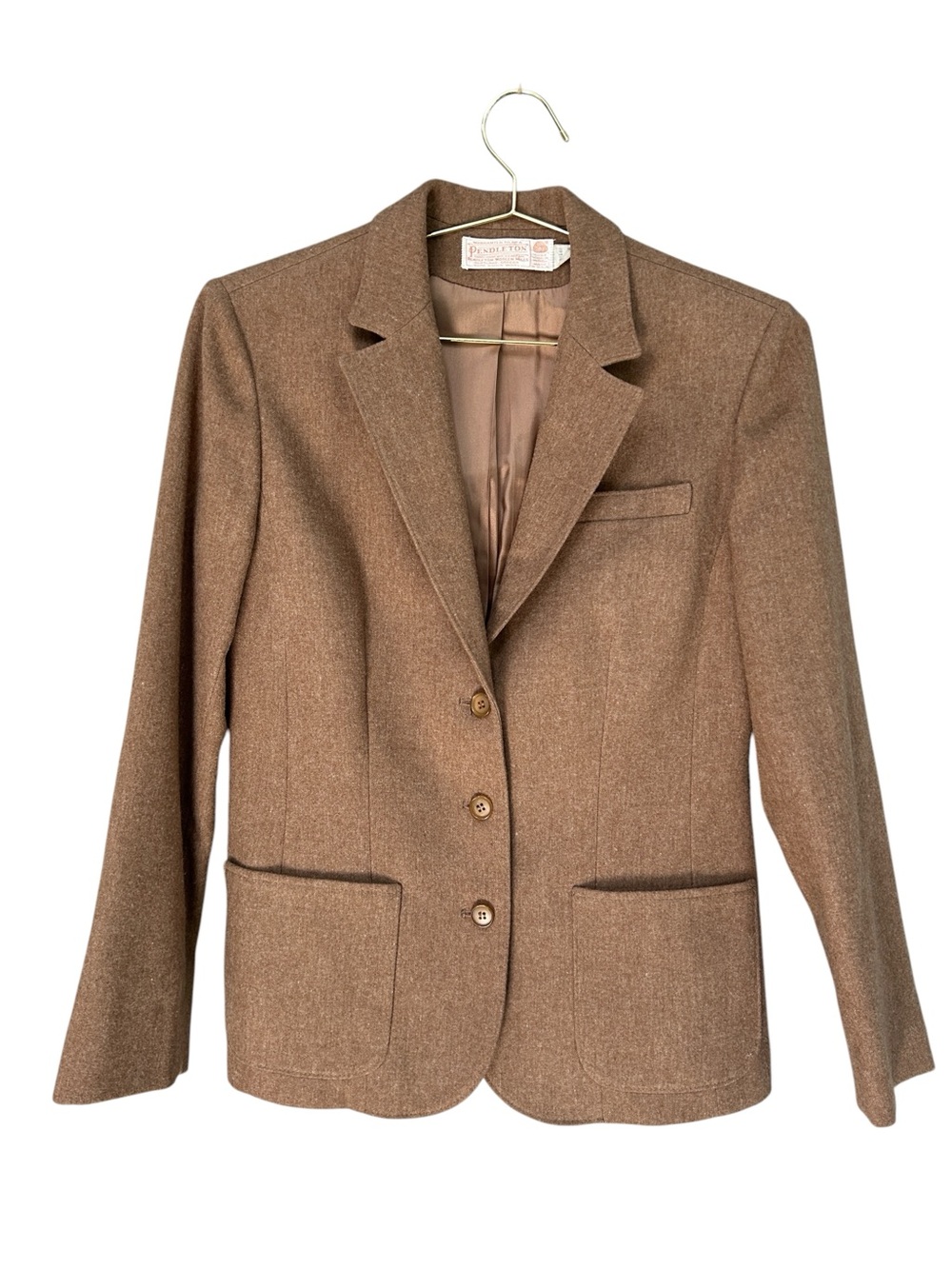 Pendleton Camel Virgin Wool Schoolboy Blazer Jacket Size 10